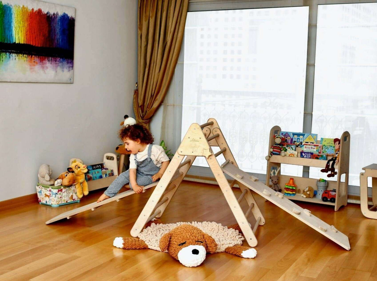 Montessori Climbing Set / Climbing Triangle - Arch / Rocker with 2 Ramps / 4 Pieces Set