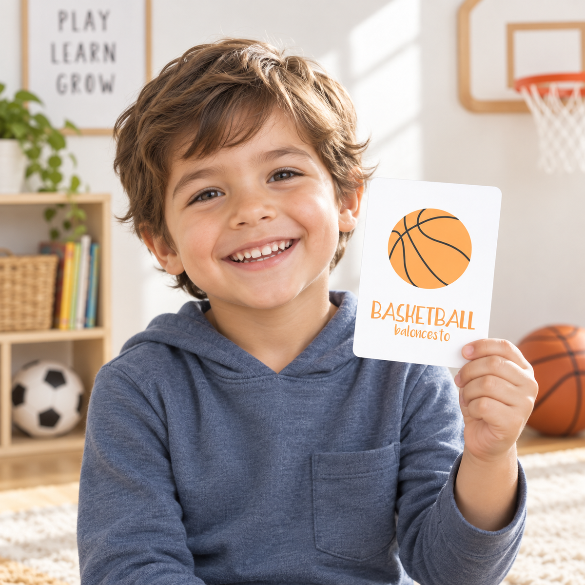 Bilingual Sports Flash Cards for Toddlers | English & Spanish
