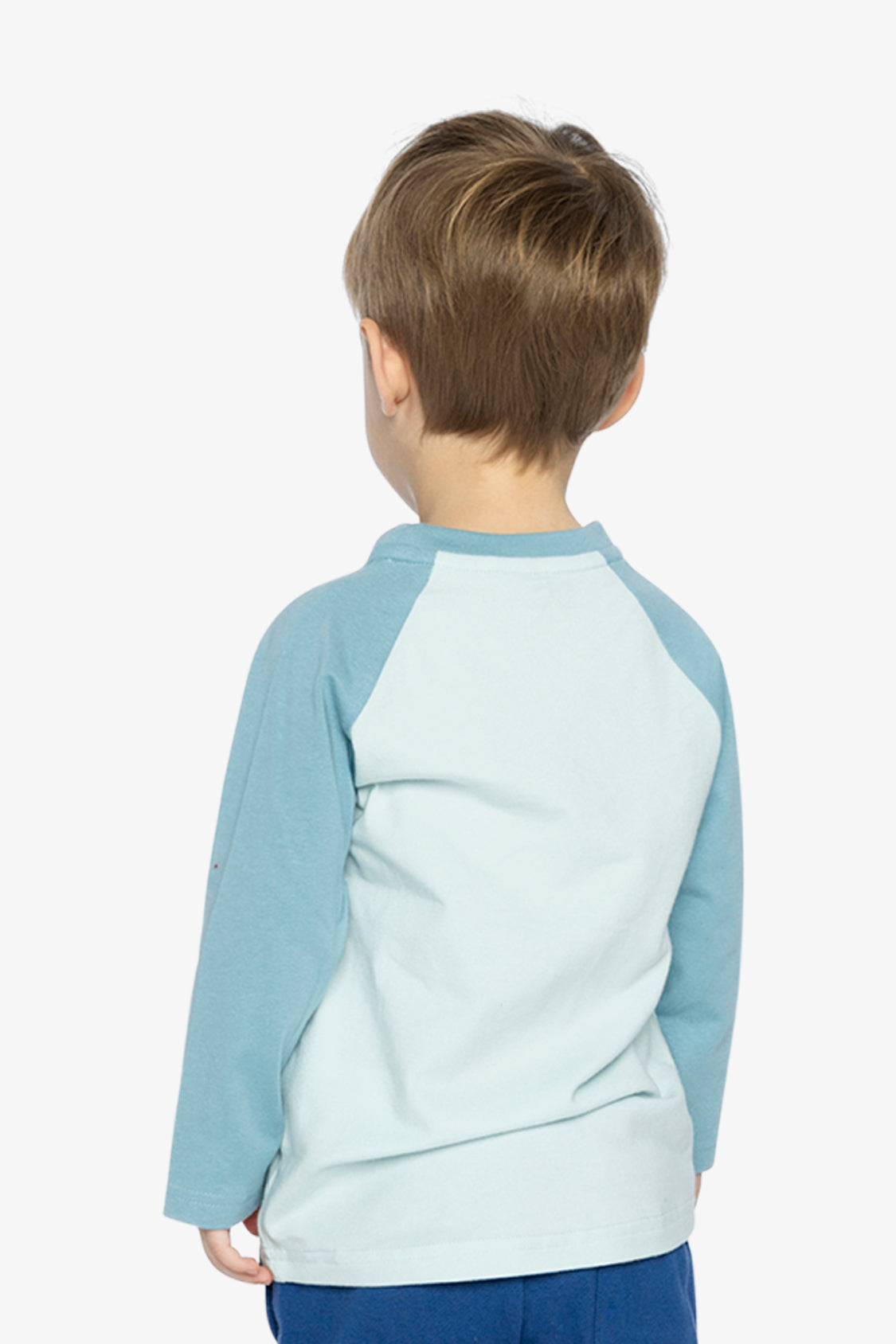 Long Sleeve Raglan Organic Cotton T-Shirt Very Pale Turquoise