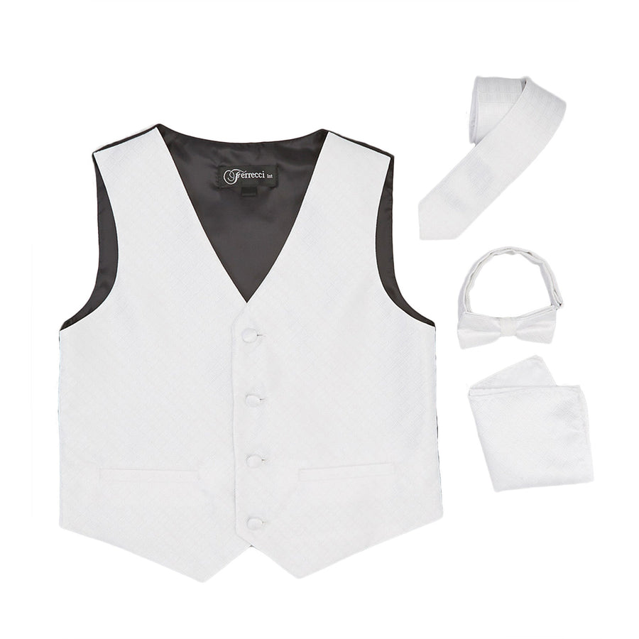 Off-White Diamond Vest Set