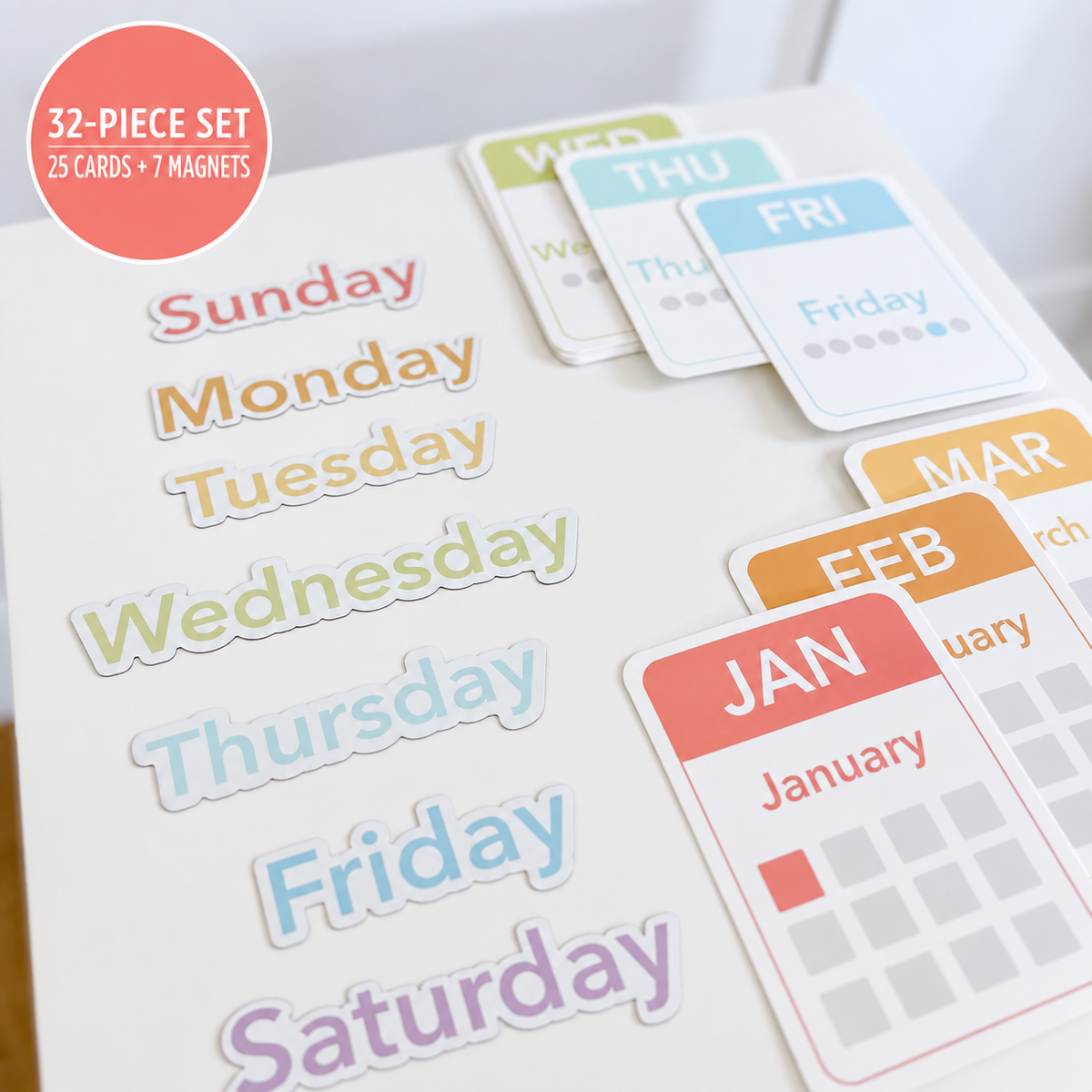 Calendar Flash Cards & Magnets for Kids | Days, Months & Seasons