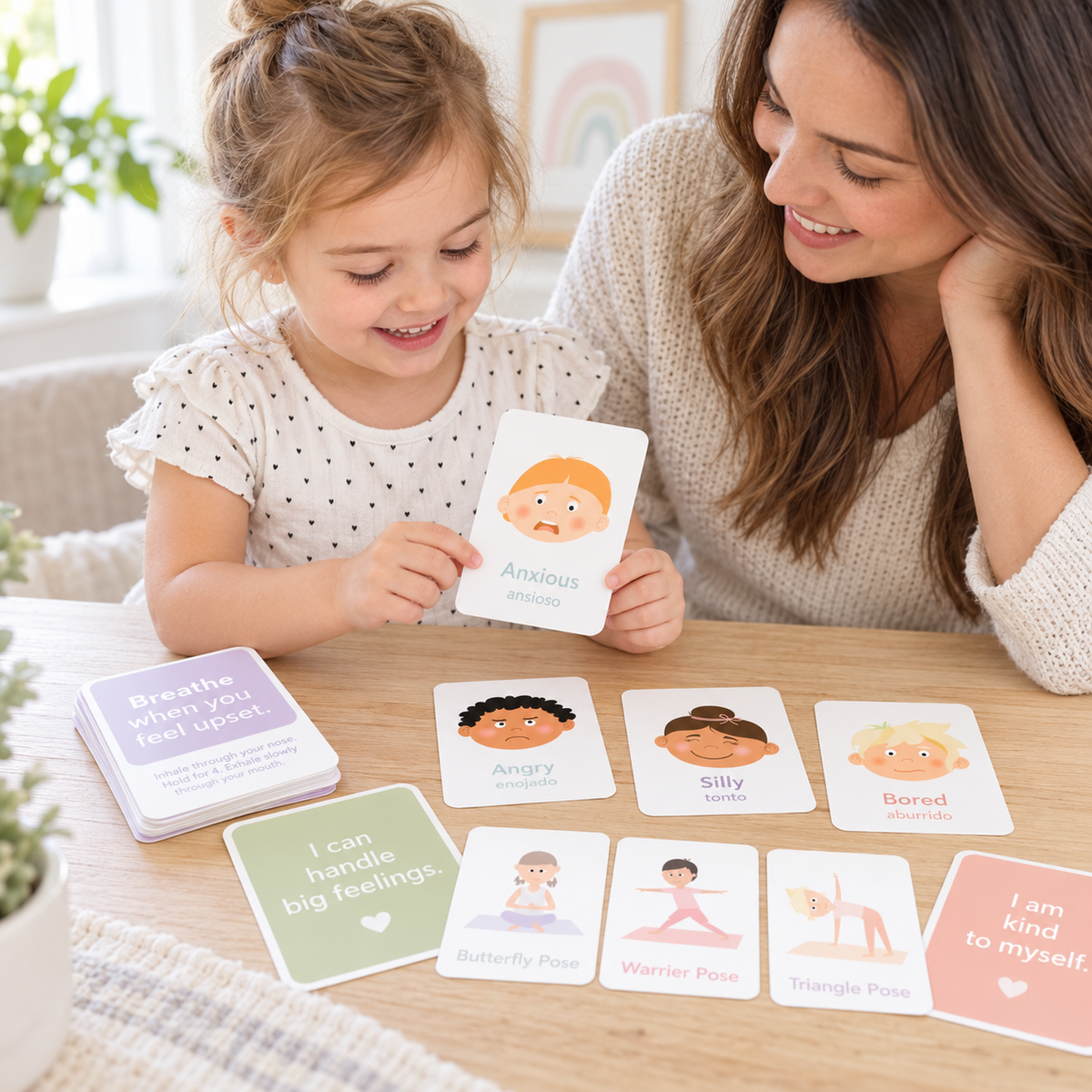 Feelings & Mindfulness Cards for Kids – 50-Card Wellness Bundle